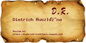 Dietrich Ruszlána névjegykártya